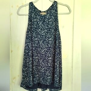 Loft Green Floral Shift Racerback Tank Top Size XL